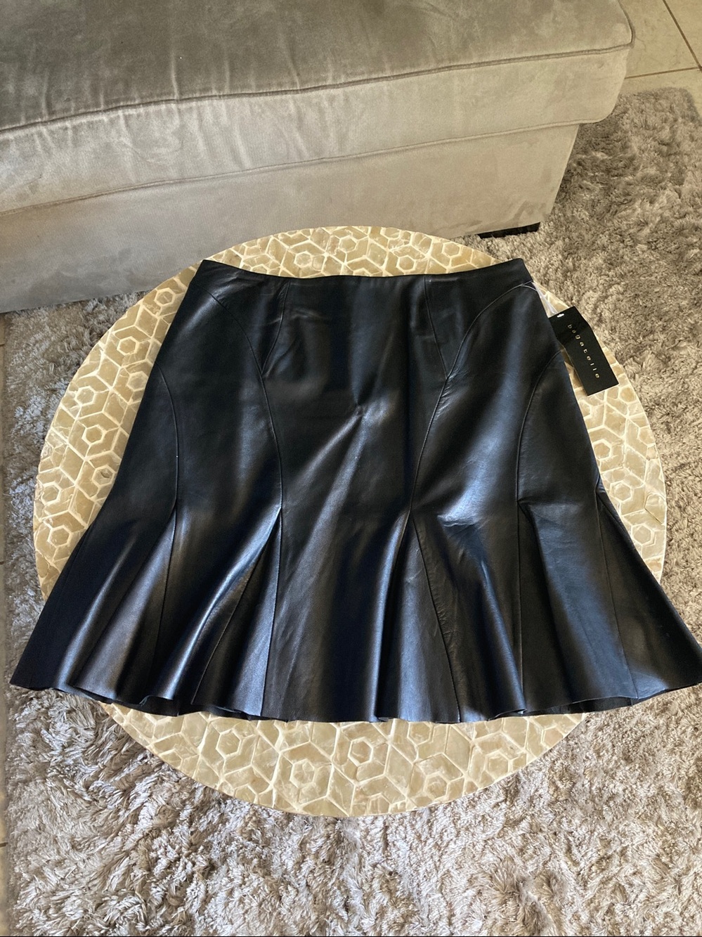 NEW! Bagatelle Y2K Genuine Leather Flounce Skirt (16) - Picture 2 of 10